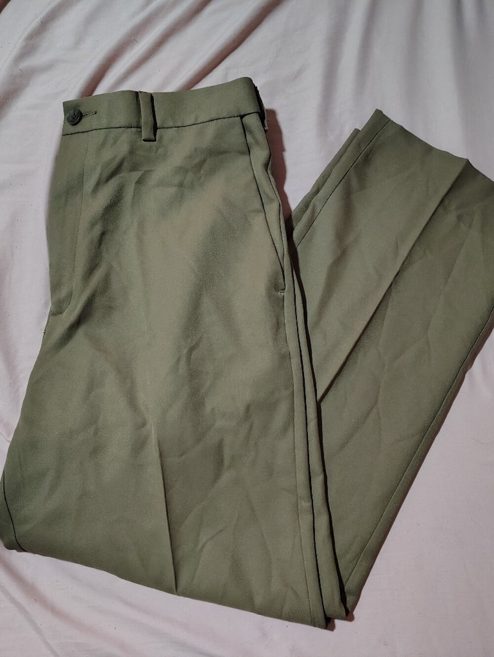 Haggar Olive Green/Khaki Dress Pants - Flat Front